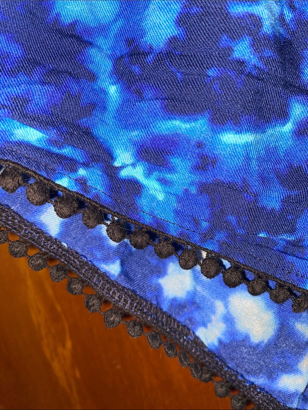 Victoria's Secret Blue Tie-Dye Pom-Pom Trim Shorts - Picture 6 of 6